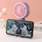 Mini Ventilator Portabil cu Încărcare USB, Suport Telefon, Baterie Reîncărcabilă
