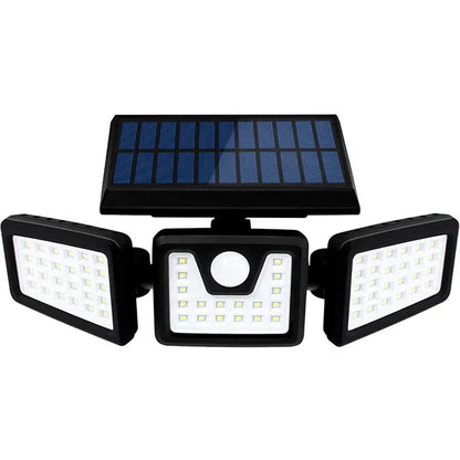 Lampă Triplă Solară de Perete cu Senzor de Mișcare
