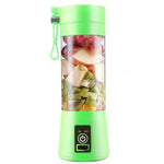 "Blender compact portabil, lame din oțel inoxidabil, culoare verde vibrantă."
