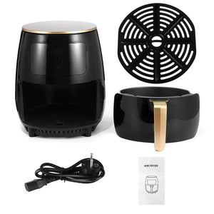 Friteuză cu Aer Cald 6L Negru – 2400W, Touch LCD, Fără Ulei