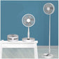 Ventilator de podea alb, ajustabil, cu funcție de pliere