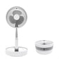 Ventilator portabil alb, cu bază rotundă și cap înclinabil