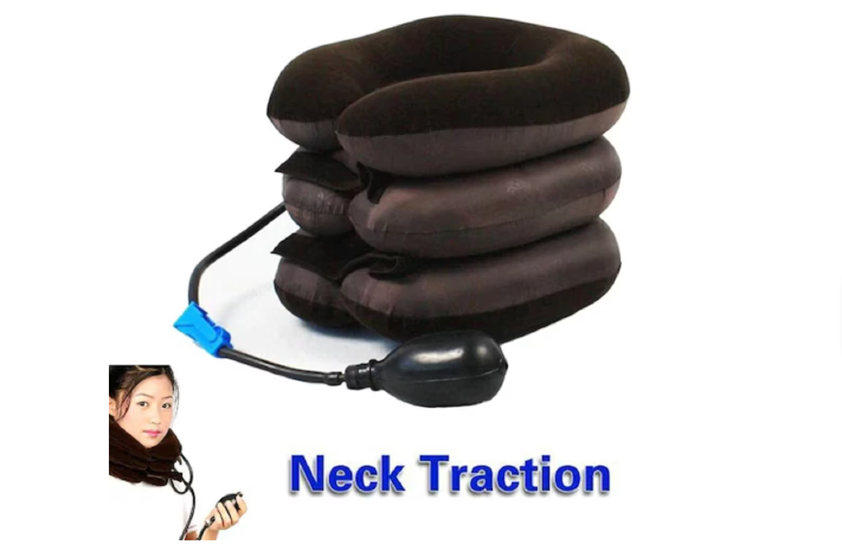 Guler Cervical Gonflabil cu 3 Straturi, Reglabil, pentru Susținerea Gâtului și Relaxarea Zonei Cervicale - imagine 4