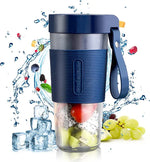Blender portabil electric pentru smoothie, sucuri naturale și shake-uri, cu design compact și capac de siguranță.