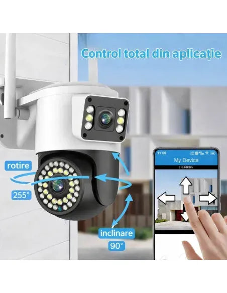 Camera Supraveghere WiFi JORTAN JT-8696QJ, 6MP, Rotire 360°, Vedere Nocturna Color - imagine 2