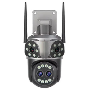 Camera Supraveghere WiFi JORTAN JT-8856, 6MP, 4 Lentile cu Zoom, Rotire 360°, Alarma, Vedere Nocturna Color, Waterproof
