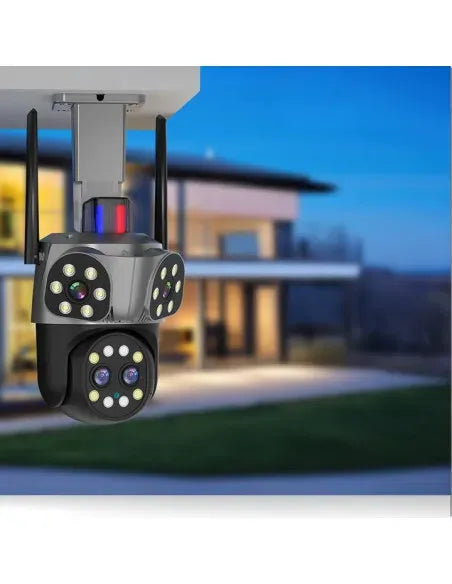 Camera Supraveghere WiFi JORTAN JT-8856, 6MP, 4 Lentile cu Zoom, Rotire 360°, Alarma, Vedere Nocturna Color, Waterproof - imagine 4