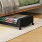 Cutie Depozitare Sub Pat cu Roti, 50L, Negru, 78x43x17cm, Capac Transparent - imagine 2