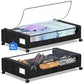 Cutie Depozitare Sub Pat cu Roti, 50L, Negru, 78x43x17cm, Capac Transparent - imagine 3