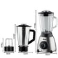 Blender Electric 3 în 1, 1000W, Vas din Sticlă 1.5L, Bol Inox și Râșniță, 2 Viteze + Pulse - imagine 2