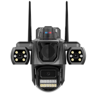 Camera supraveghere WiFi tripla cu 3 lentile pentru monitorizare completa 360°