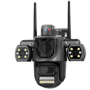 Camera supraveghere WiFi tripla cu 3 lentile pentru monitorizare completa 360°