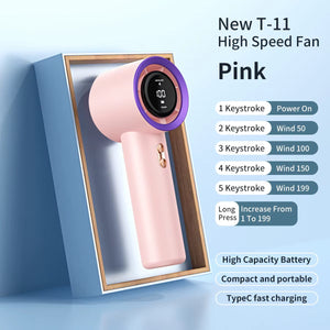 Ventilator de mana portabil cu display LED pentru racorire rapida