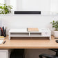Suport monitor/laptop 49 cm cu sertar, organizator birou alb