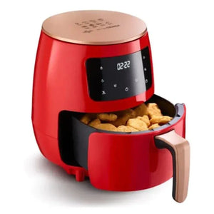 Friteuză cu Aer Cald 6L Rosu – 2400W, Touch LCD, Fără Ulei