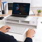 Suport monitor/laptop 49 cm cu sertar, organizator birou alb