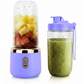 Mini Blender Portabil Electric cu Acumulator, 2 Recipiente, 6 Lame 3D, 400 ml, 40W