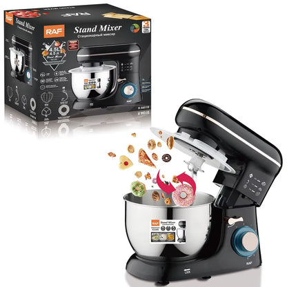 Robot de Bucătărie 3 în 1, 1400W, Bol Inox 5L, Mixer Planetar și Blender cu Vas din Sticlă
