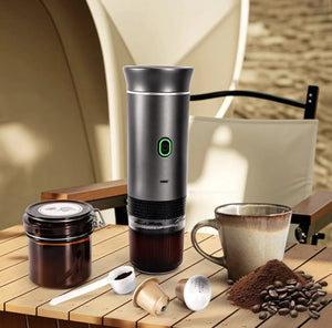 Espressor Portabil pentru Cafea - Compatibil cu Capsule Nespresso și Dolce Gusto
