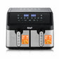 Friteuză cu Aer Cald Dual Zone 9L, 2800W, 2 Coșuri Independente 4.5L + 4.5L, Control Digital Touch - imagine 2