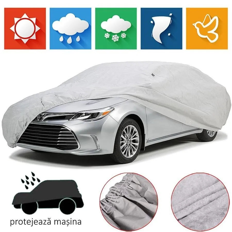 Prelată Impermeabilă Auto PEVA – Husă Protecție pentru Mașini (M, L, XL, XXL)