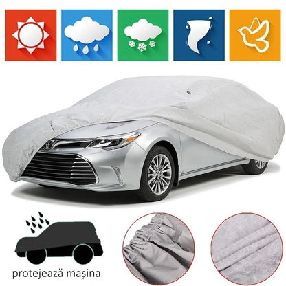 Prelată Impermeabilă Auto PEVA – Husă Protecție pentru Mașini (M, L, XL, XXL)