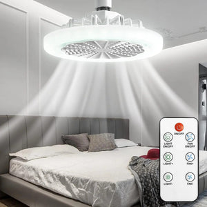 Lampa LED cu ventilator 30W si telecomanda pentru confort si iluminare