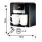 Mini Cafetieră Electrică, 600W, Cană din Sticlă, Filtru Reutilizabil, Design Compact