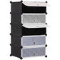 Dulap Modular pentru Încălțăminte cu 5 Niveluri, Design Portabil, cu Uși – 85 x 47 x 37 cm