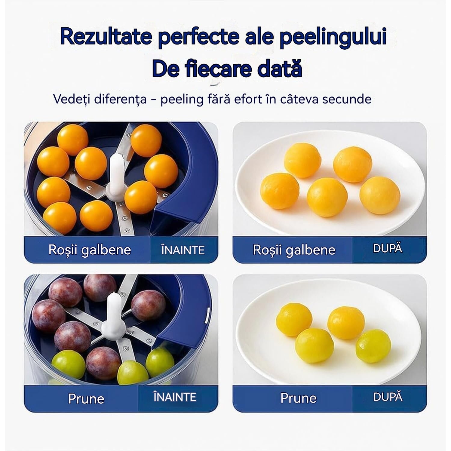 Curățător Electric pentru Fructe și Usturoi cu Funcție Rapidă - imagine 5