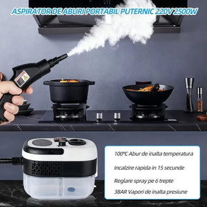 Aparat de Curățat cu Abur, 2500W, Rezervor 1L, 14 Accesorii, Presiune Înaltă, - imagine 2