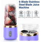 Mini Blender Portabil Electric cu Acumulator, 2 Recipiente, 6 Lame 3D, 400 ml, 40W