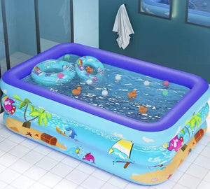 Piscină Gonflabilă Dreptunghiulară, 3 Inele, 210x130x56 cm