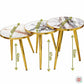 Set 3 Măsuțe de Cafea Tip Nesting – Rotunde, Alb și Auriu