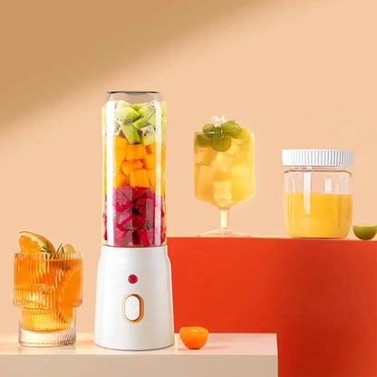 Set blender portabil 40W, 10 lame, 1500mAh, alb