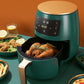 Friteuză cu Aer Cald 6L Verde – 2400W, Touch LCD, Fără Ulei