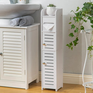Dulap de Baie cu 4 Niveluri – 78 x 17 x 15 cm, PVC, Organizator Îngust pentru Spații Mici