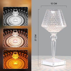 Veioză LED cu Atingere, Acrilic Transparent, Reglabilă, Reîncărcabilă USB