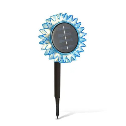 Lampă de Grădină Solară Floarea Soarelui, LED Alb Cald, 35 cm, Albastru