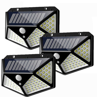 Lampă Solară 100LED de Perete cu 4 Fețe cu Senzor de Mișcare - Promagg.ro
