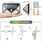 Lampa Solara de Perete cu Senzor 100 LEDuri 100p - imagine 4