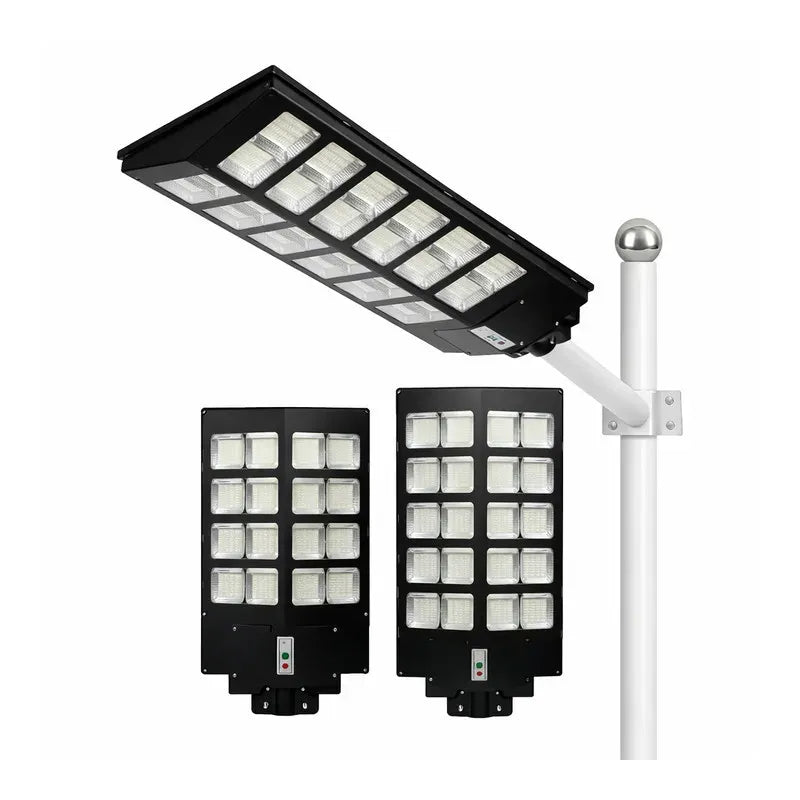 Lampă Solară Stradală Dublă 1500W cu Telecomandă și Suport Metalic