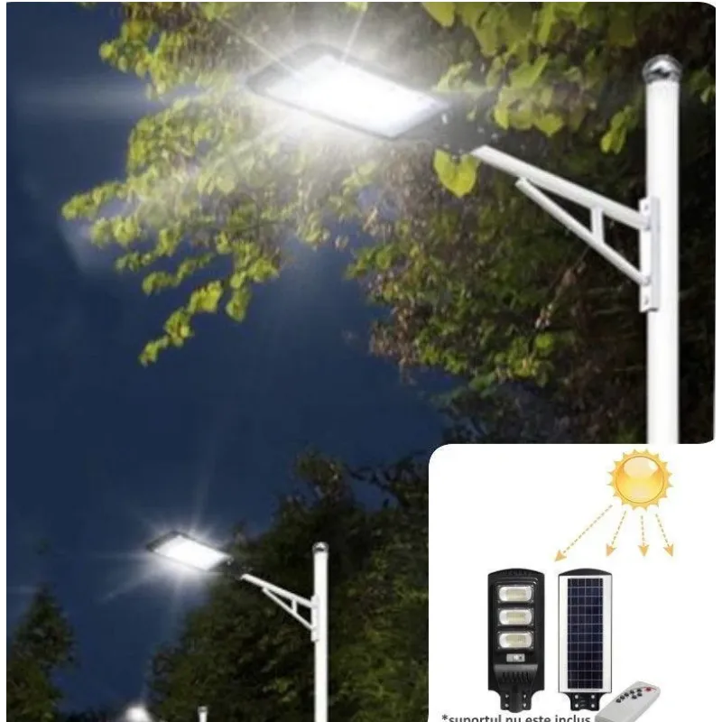 Lampa Solara Stradala LED 250W IP65 6000K cu Senzor si Telecomanda - imagine 4