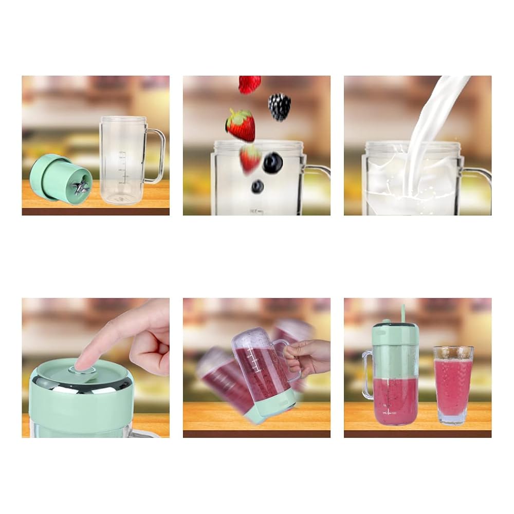Procesul de preparare a unui smoothie delicios cu blenderul portabil – pași simpli pentru a obține o băutură sănătoasă în doar câteva secunde.