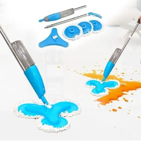 Mop Triplu cu Pulverizator Integrat, Spray Mop 600 ml, cu 3 Lavete Microfibra - imagine 2