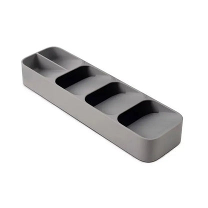 Organizator tacamuri sertar, 5 compartimente, gri, 40x11x5,5 cm