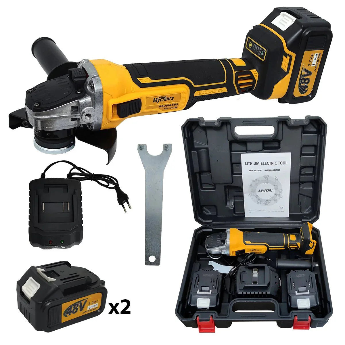 Polizor Unghiular cu 2 Acumulatori 48V - Promagg.ro