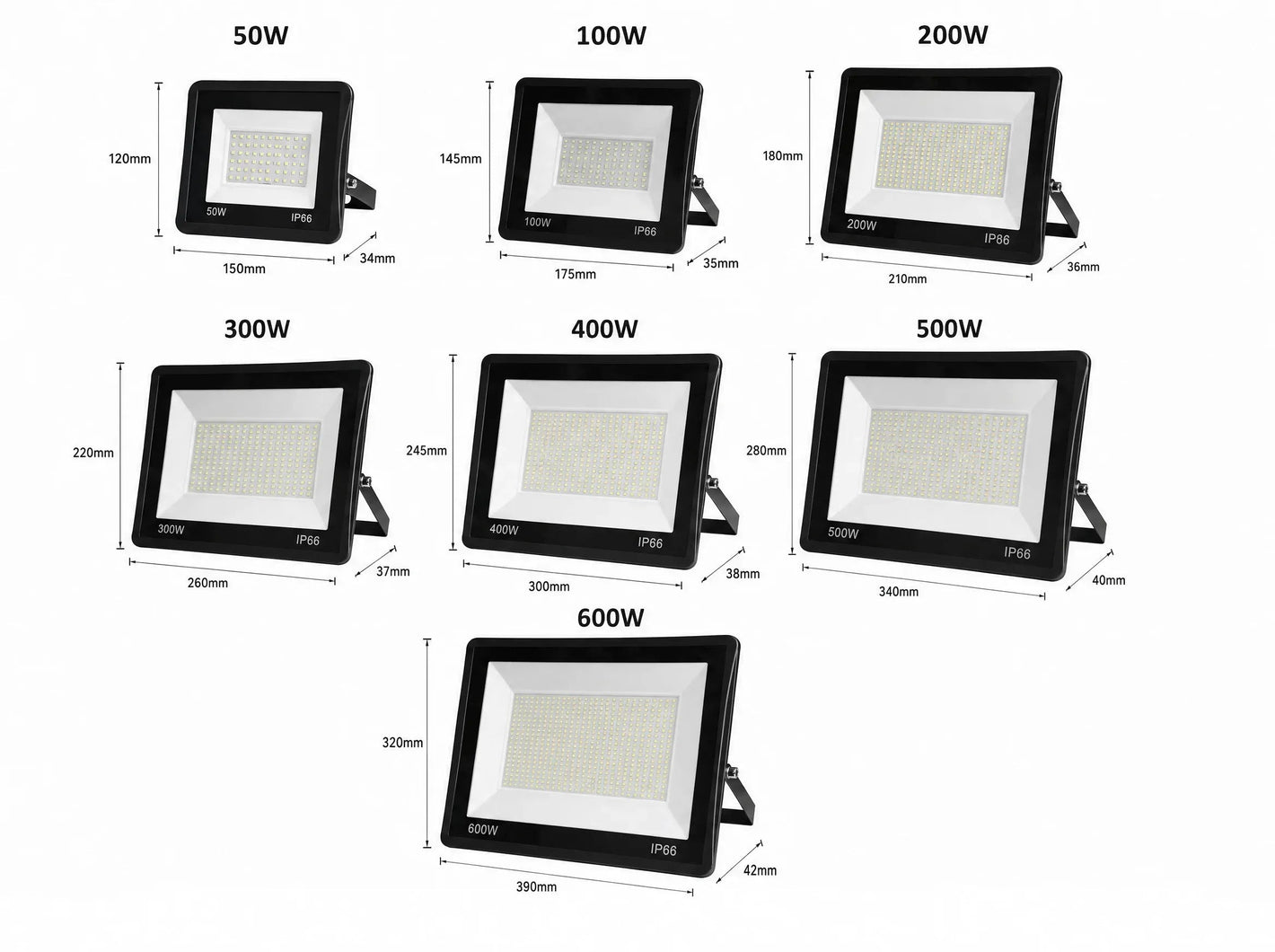 Proiector LED JORTAN Exterior 200W, Alimentare 220V, Lumina Calda, Carcasa Aluminiu, IP66
