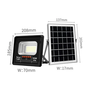 Proiector Solar Jortan 200W IP66 cu Indicator Baterie si Telecomanda 6500K - imagine 2