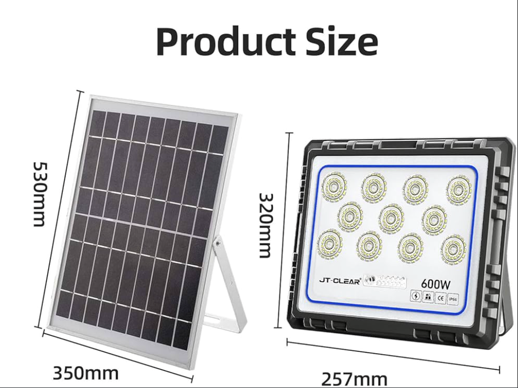 Proiector Solar LED 600W Honor cu Telecomandă și Control Automat al Luminii